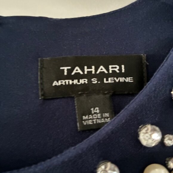 Navy Blue Tahari Cocktail Dress - Picture 3 of 5